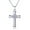 Silver, variant on Stainless Steel Jewelry Double Layer Cubic Zirconia Stainless Steel Cross Pendant Necklace for Men