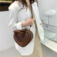 thumbnail image 4 of Stylago Small Crossbody Purses for Women Heart Shaped Handbags Leather Cute Shoulder Zipper Bag Mini Tote for Ladies Gift Brown, 4 of 5