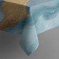 thumbnail image 3 of Blue Marble Gold Pattern Rectangle Tablecloth 60"x84",Waterproof Polyester Rectangle Table Cloth, Wipeable Spillproof Polyester Tablecloth for Dining, Camping, Indoor and Outdoor, 3 of 5