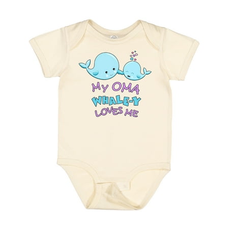 

Inktastic My Oma Whale-y Loves Me Gift Baby Boy or Baby Girl Bodysuit