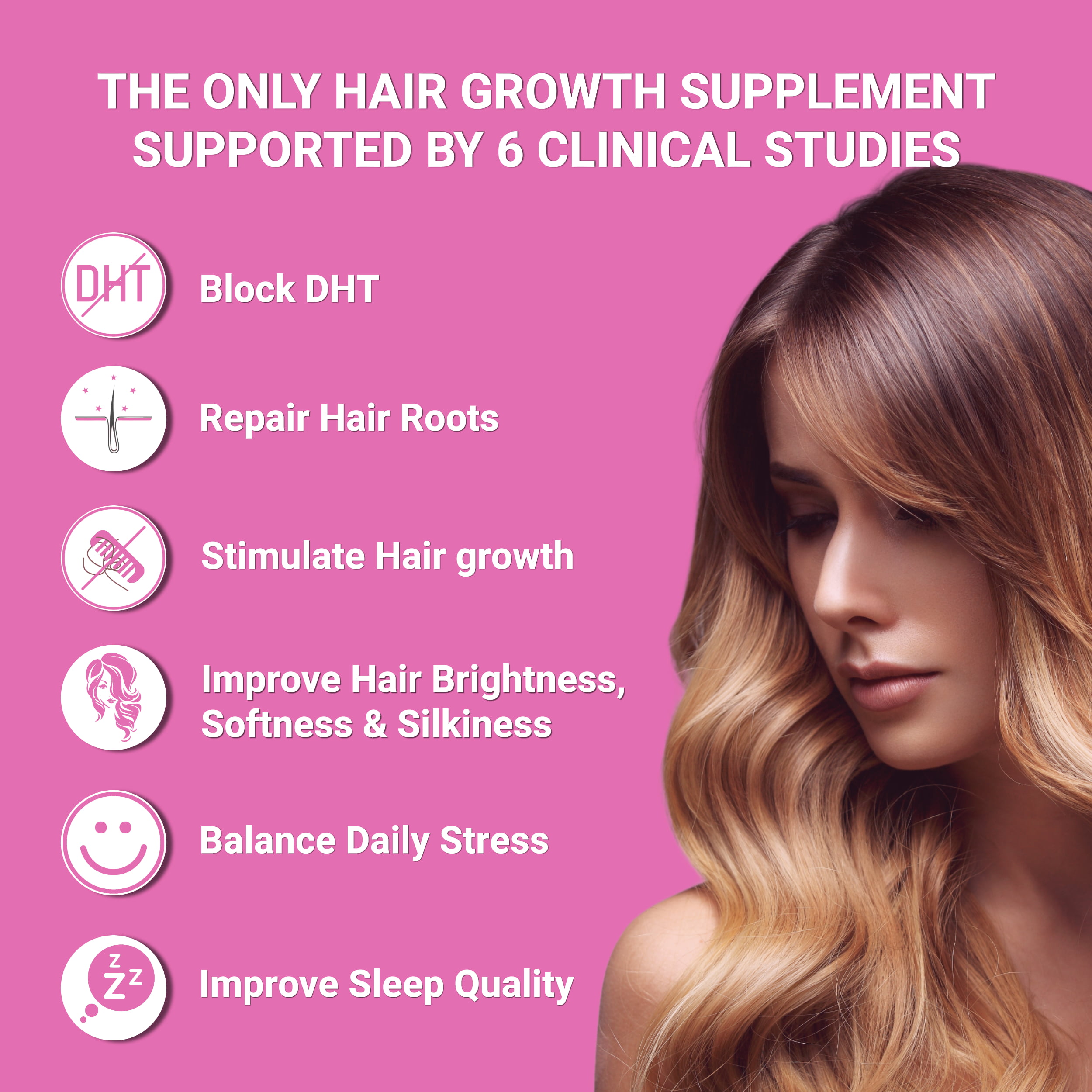 Hair Growth Vitamins For Women - Proven Hair Supplement with KERANAT, DHT  Blocker PHYTOPIN, Biotin 5000 mcg & SOD, - Hair Vitamins For Faster Hair  Growth, Hair Loss & Thinning Hair - 90 ct 