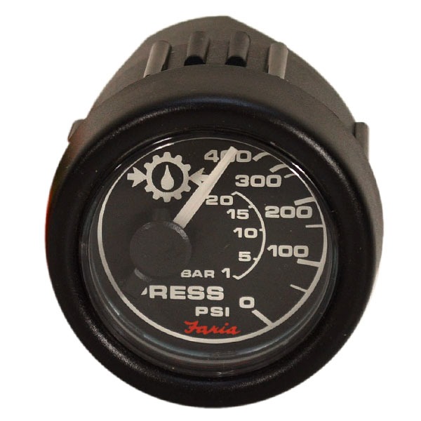 Faria Boat Oil Pressure Gauge GP7007 400 PSI 2 Inch Black Marine