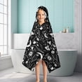 thumbnail image 6 of Black Gothic Moon Card Moth Pattern Hooded Bath Towel，50"x30" for Ages 3 To 12 Kids, Quick Dry Lightweight Soft Microfiber Hood Beach Towel Cover Up for Kids, 6 of 7
