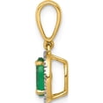 thumbnail image 2 of 14K Yellow Gold Diamond And Oval Emerald Halo Pendant Made In India pm5254-em-010-ya, 2 of 5