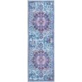 thumbnail image 1 of Unique Loom Renaissance Tapis Médaillon 2' x 6' Coureur Bleu Clair/noir, 1 of 1
