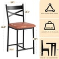 thumbnail image 2 of Juego de 2 Taburetes de Bar con Respaldo - Sillas Altas Tapizadas con Cojín Grueso para Cocina, Comedor o Cafetería, 2 of 7