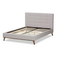 thumbnail image 4 of Bowery Hill Upholstered Queen Platform Bed in Gray Beige, 4 of 10