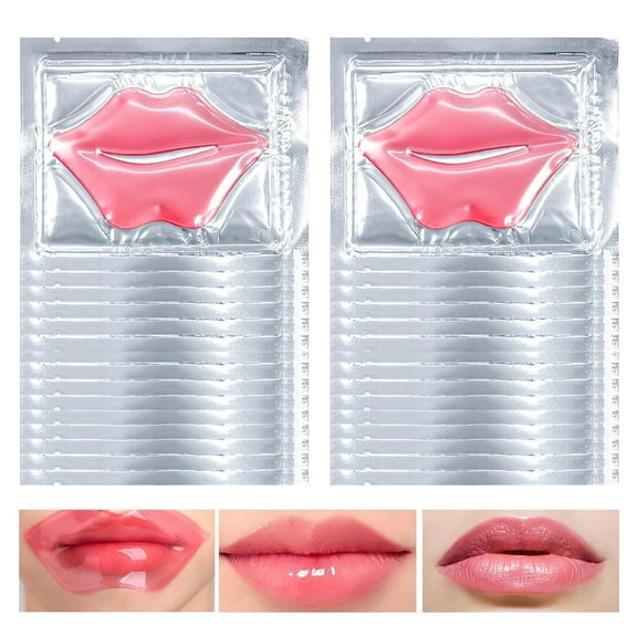 MODANU 30Pcs Moisturizing Collagen Crystal Lip Mask, Lip Care Gel Pads for Dry Lips, Anti-Aging Lip Patches, Reduce Lip Wrinkles, Remove Chapped Skin for Women and Men, Pink