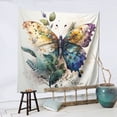 thumbnail image 3 of YFYANG Dream Watercolor Butterfly Tapestry, Bedroom Dormitory Living Room Decoration Tapestrys Wall Hanging , 59 x 59 in, 3 of 9