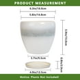 thumbnail image 7 of stillaflora 6-Inch White & Grey Two-Tone Ceramic Planter with Saucer | Modern Indoor Outdoor Pot for Houseplants & Succulents, 7 of 7