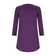 thumbnail image 4 of Jalioing Women's Long Sleeve Tunic Tops Round Neck Irregular Mid-Length Shirts Fashion Loose Blouses Outfits, 4 of 7