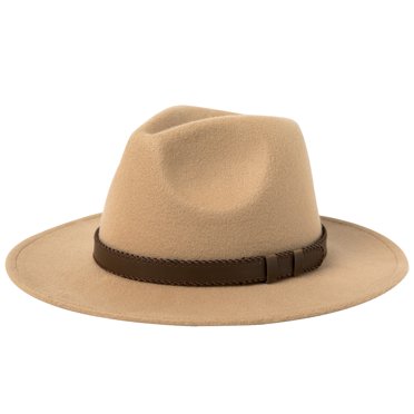 1920s Gatsby Fedora Hat For Men & Women – Patchwork Two-Tone Wide Brim Panama Jazz Cap (Adjustable, 22-22.8\" Circumference)