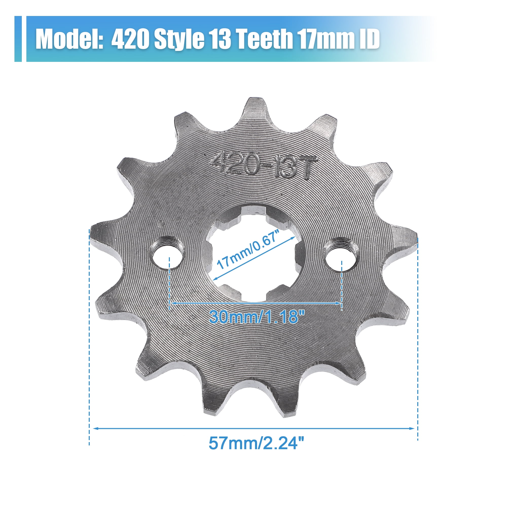 Unique Bargains 1 Set 420 Style 13 Teeth 17mm ID Engine Sprocket for Various Bikes