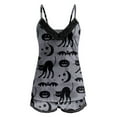 thumbnail image 5 of DHFJKG Women's Pyjama Set Lace Halloween Pumpkin Print Spaghetti Strap And Shorts Outfits Stylish Loungewear, 5 of 5