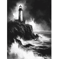 thumbnail image 1 of Qisvanset Framed Canvas Wall Art, 12x16 Inch Lighthouse Bible Sketch Religious Home Decor, 1 of 5