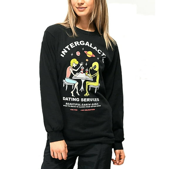 A-Lab Intergalactic Dating Services Women's Funny Long Sleeve T-Shirt (Medium)
