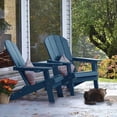 thumbnail image 2 of WINSOON All Weather HIPS Folding Oversized Adirondack Chair：Outdoor Chair with Realistic Wood Texture, Heavy Duty Weight Capacity, for Cup Holder for Patio, Yard & Garden, 2 of 7