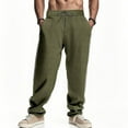 thumbnail image 5 of Handshe Men's Sporty Casual Straight-Leg Sweatpants with Striped Panel, Drawstring Closure, Elastic Waist and Pockets,Plus Size, 5 of 8