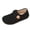 16#Black, variant on Women Fuzzy Teddy Fleece Lined Moccasin Shoes Wooden Button Strap Flat Slip On Winter Warm Cozy Birken Style Cotton Shoes