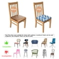 thumbnail image 5 of Blue and White Modern Art Geometric Seat Covers for Dining Room Chairs Set Of 4,Stretch Printed Washable Chair Seat Cover with Elastic Ties and Button,Removable Waterproof Couch Cushion Covers, 5 of 6