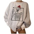 thumbnail image 1 of Blusa de manga larga con estampado de cuello redondo informal para mujer de Navidad Pompotops gfhjh8254, 1 of 5
