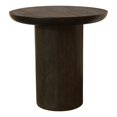 thumbnail image 1 of Pemberly Row 24" Solid Mango Wood Round End Table in Dark Brown Finish, 1 of 7