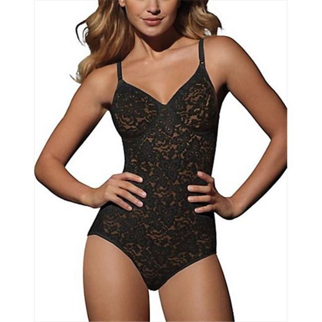 Bali 8L10 Lace N Smooth Body Briefer Size 36DD Black