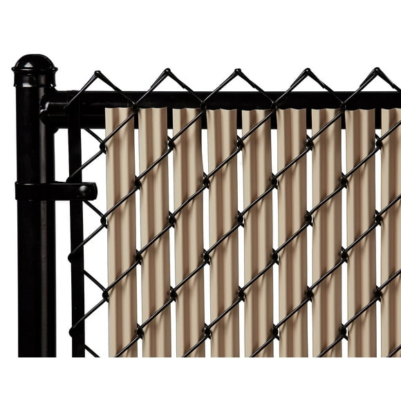 Ridged Slats Slat Depot Single Wall Bottom Locking Privacy Slat for 3', 4', 5', 6', 7' and 8' Chain Link Fence (4ft, Beige)