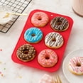 thumbnail image 3 of Red Silicone Donut Mold with 6-Cavity Non-Stick Design, -Grade Baking Pan for Homemade Pastries, 3 of 3