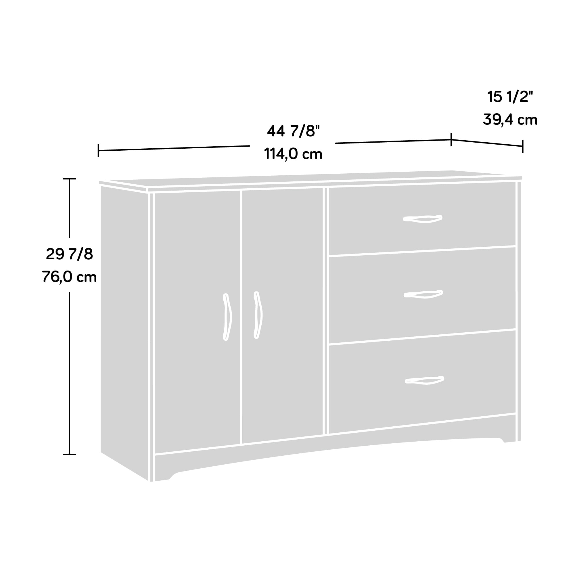 Aukfa 3-Drawer Dresser Chest,Storage Cabinet Compact Multi-Room Organizer for Bedroom/Living Room/ Office,Black