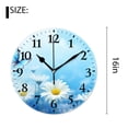thumbnail image 2 of 16 Inch Wall Clock Battery Operated Silent Clock Decorative for Office, Kitchen, Outdoor, Living Room，Daisy Lavender Purple Flower Butterfly Nature Floral Field Landscape Multicolor, 2 of 4