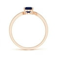 thumbnail image 2 of ANGARA Natural Solitaire Oval Blue Sapphire Bypass Ring with Pave Diamonds in 14K Rose Gold for Women (Size-7x5mm) | September Birthstone, Anniversary, Jewelry Gift for Women | Natural Sapphire Ring, 2 of 7