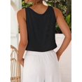 thumbnail image 5 of Women'S Crop Tank Tops Spring Summer Sleeveless V Neck Cropped Casual Beach Tops Shirts Black L, 5 of 7