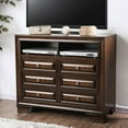 thumbnail image 2 of Furniture of America Bradford Solid Wood 6-Drawer TV Stand in Brown Cherry, 2 of 5