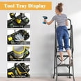 thumbnail image 4 of JOZ 5-Step Ladder, 800lbs Portable Folding Ladders for Home, with Handrails and Tool Tray and Anti-Slip Pedal, Black, 4 of 9