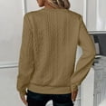 thumbnail image 3 of QQAMB Sweatshirts for Women Jacquard Quarter Zip Loose Long Sleeve with Pockets Fall Winter Pullover Tops Khaki L, 3 of 7