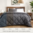thumbnail image 6 of Ivy Union Comforter Set - Diamond Stitch - Easy Care Ultra - Soft Microfiber - All Season Warmth - Bedding Comforter Set - Queen - Forged Iron Grey, 6 of 7