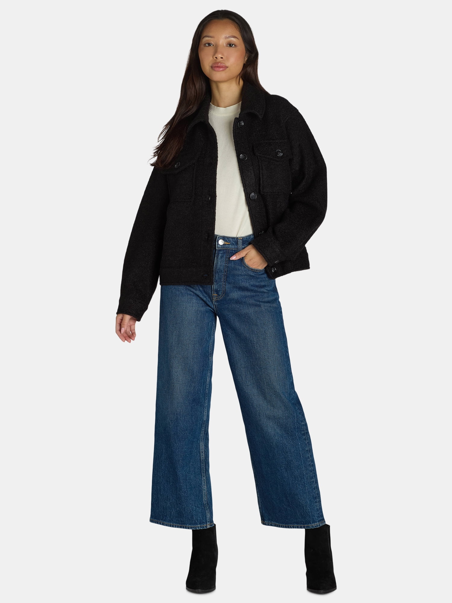 Time and Tru Women's Boucle Jacket, Sizes S-XXXL