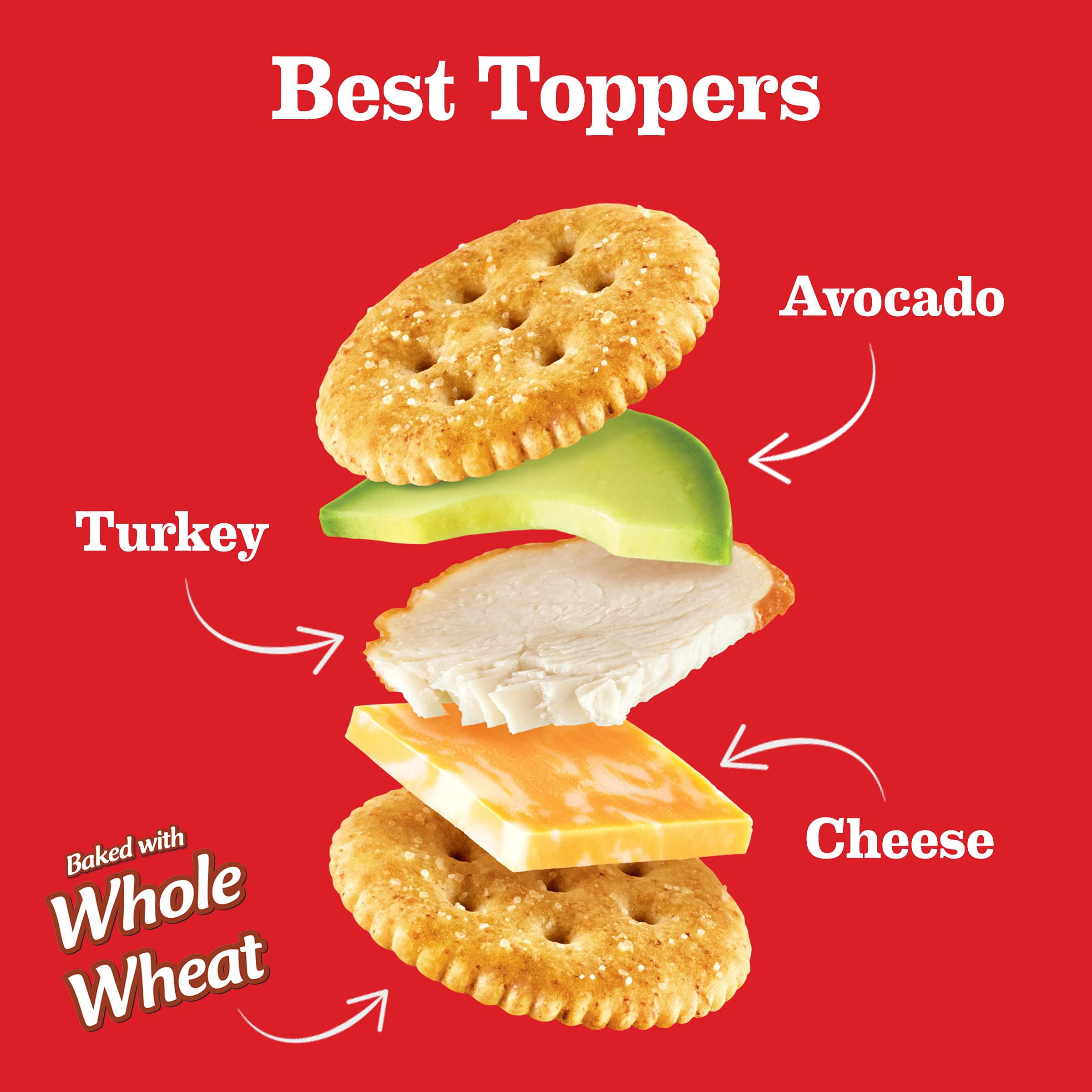 (3 pack) RITZ Whole Wheat Crackers, Snacks for Kids and Adults, Lunch Snacks, 12.9 oz