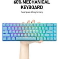 thumbnail image 3 of 60% Mechanical Gaming Keyboard Blue Switch Mini 68 Keys Wired Type C Chroma RGB 18 Backlit Effects,Lightweight Gaming Mosue 6400DPI Honeycomb Optical,Gaming Mouse Pad for Gamers and Typists(Blue), 3 of 7