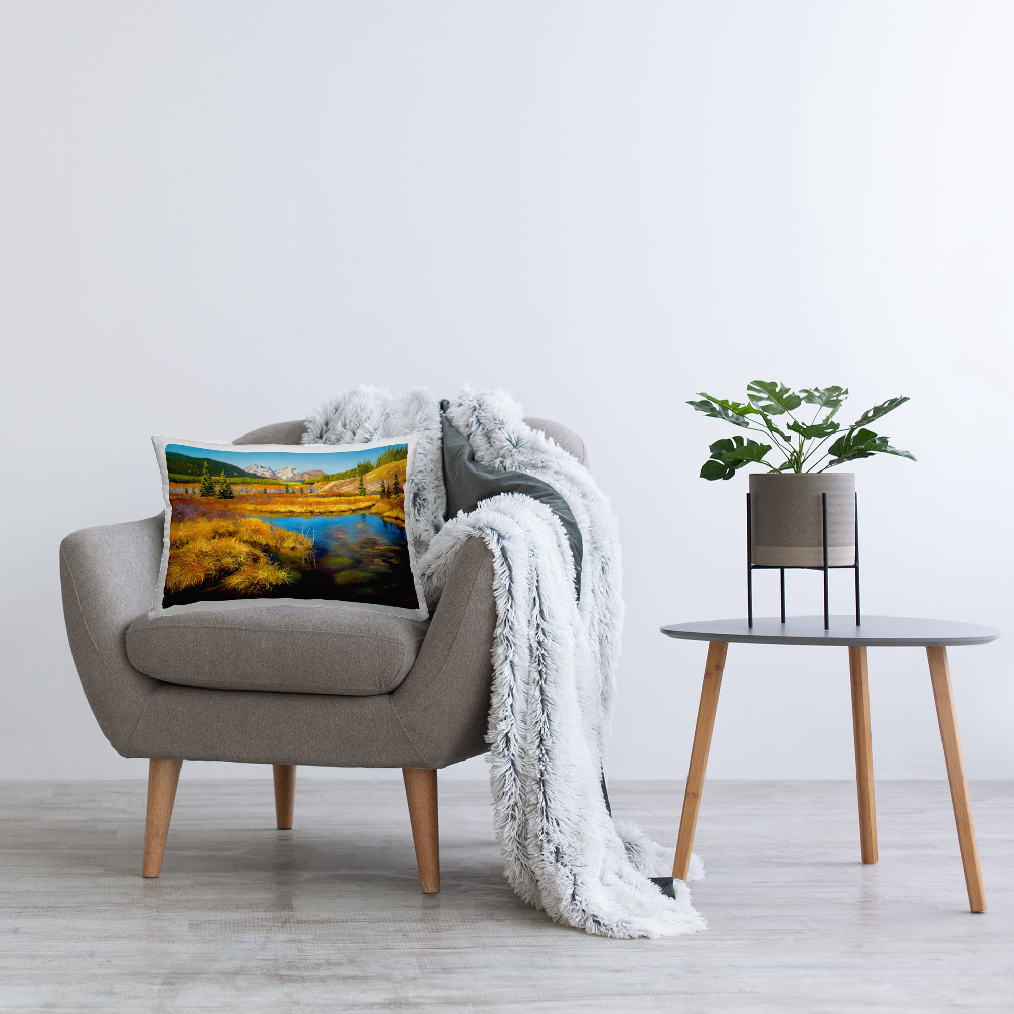 Stupell Industries Autumn Marsh View Decorative Printed Throw Pillow Design by Andrew Kiss.