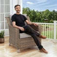thumbnail image 5 of PARKWELL 9 Pieces Outdoor Patio Furniture Set 9-Seat High Back Wicker Conversation Set with Swivel Glider Chairs,Brown Wicker Gray Cushion, 5 of 13