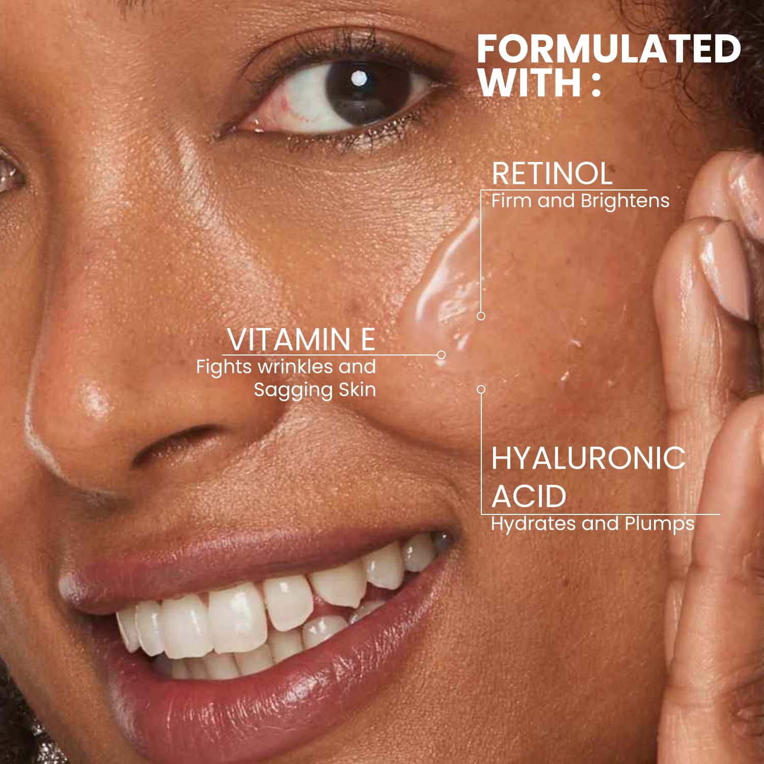 KLEEM ORGANICS Retinol Serum for Face with Hyaluronic Acid & Vitamin E- Anti Wrinkle Night Serum for Uneven Skin, Fine Lines & Dark Spots - 1 fl. oz
