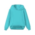 thumbnail image 3 of Kids Autumn Solid Color Hooded Pullover Sweater Middle Large Children, 3 of 4