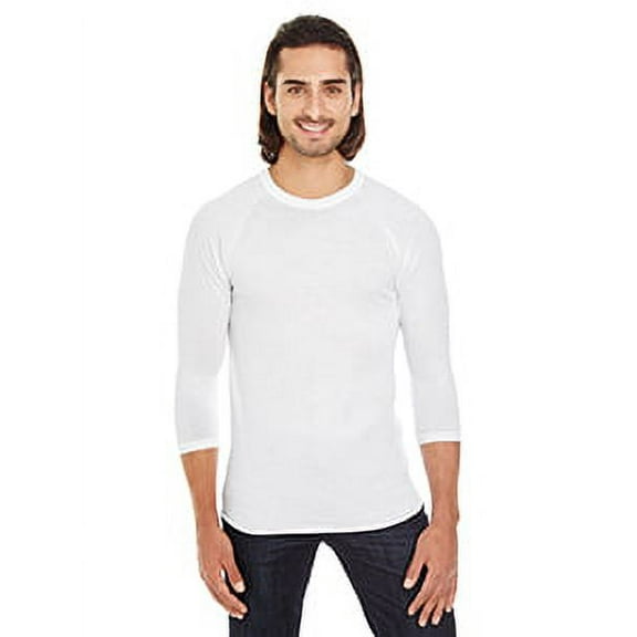 American Apparel Men Crewneck 3/4 Sleeve T-Shirts