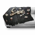 thumbnail image 3 of Almond Blossom Soft Flannel Fleece Throw Blanket, Exotic Wooden Sign Word Love on Greyscale Background, Cozy Plush for Indoor and Outdoor Use, 50" x 60", Charcoal Grey Pale Brown, by Ambesonne, 3 of 6