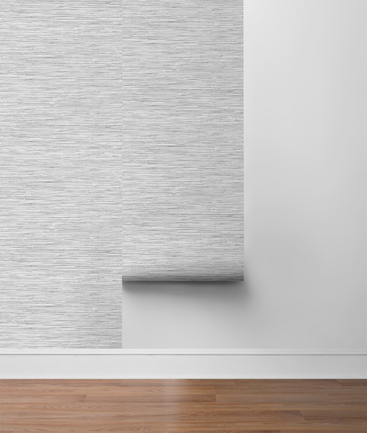 Stacy Garcia Home Moonstone Grey Grasscloth Peel and Stick Wallpaper