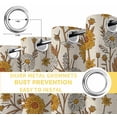 thumbnail image 4 of Fsddascl Fall Floral Blackout Curtains for Bedroom/Living Room, Thermal Insulated Kitchen Curtains, Vintage Farmhouse Botanical Leaves Flowers Grommet Darkening Window Treatment Drapes 27.5"x39"x2, 4 of 6