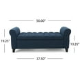 thumbnail image 3 of Noble House Amanda Dark Blue Fabric Armed Storage Bench, 3 of 8