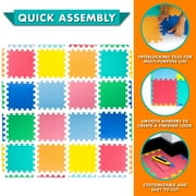 ProSource 16-Piece Foam Puzzle Mat, Kids Foam Play Mat, Homeschool Room Essentials, 4' x 4'